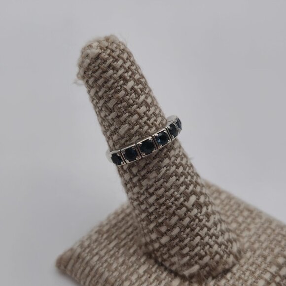 Size 5.5 Sterling Silver Unique Style Blue Spinel Gems Ring A3036 - Picture 3 of 9